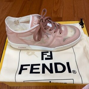 Authentic Fendi Match Translucent Pink Women’s Sneakers size 9